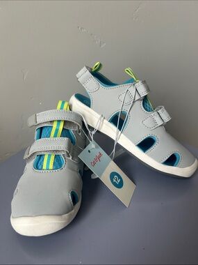 Cat & Jack Hank Light Gray and Blue Kids Active Sandals Sz 12